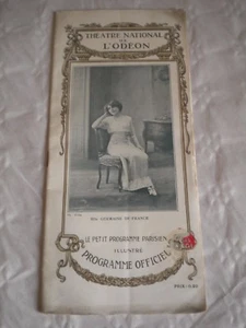 Vintage Programm Theater National de L'Odean 1910er Jugendstil Bruno Le Fileur - Bild 1 von 7