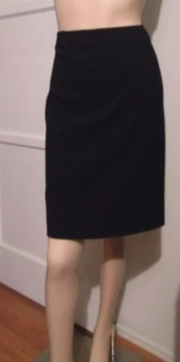 Ellen Tracy Women's Black Virgin Wool Pencil Skirt Rear Zipper/Slit  Sz. 14P - Image 1 of 3