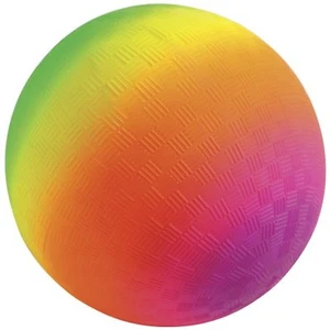 Neon Rainbow Colors Rubber Playground Ball, 18 Inch Indoor Outdoors Very Bright - Picture 1 of 7