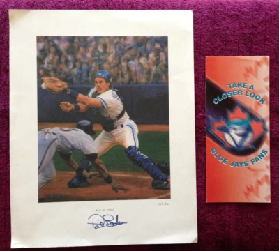BASEBALL: 1992 TORONTO BLUE JAYS PAT BORDERS WORLD SERIES MVP SIGNED COLOR PRINT - Image 1 of 4
