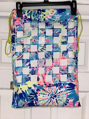 Lilly Pulitzer Drawstring Beach Bag Game With Pieces Checkers Board No Dice - Image 1 of 4