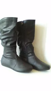 Women's Mid Calf Slouchy Black Brand New Boots Size 5, 7 - Picture 1 of 8