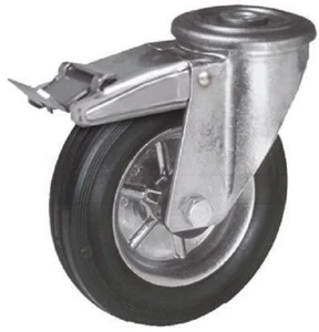 Lag HEAVY DUTY M22 BRAKED STEM SWIVEL CASTOR 160mm 180kg Steel Hub, Single Bolt - Picture 1 of 1