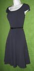 Calvin Klein Indigo Blue Fit Flare Belt Work Social Dress 10 $134