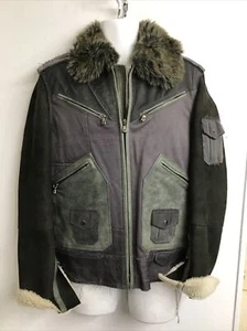 Dolce Gabbana Men’s Zip Up Cotton And Leather Furry Lining And Collar Size 48 - Picture 1 of 12