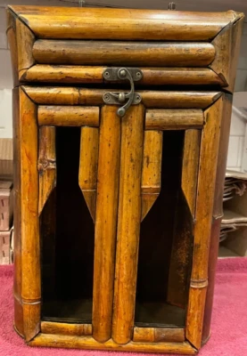 De colección 2 Portabotellas de Vino Caja Porta Champagne Madera Bambú Recorte Tapa Bloqueo Foto 1 de 4