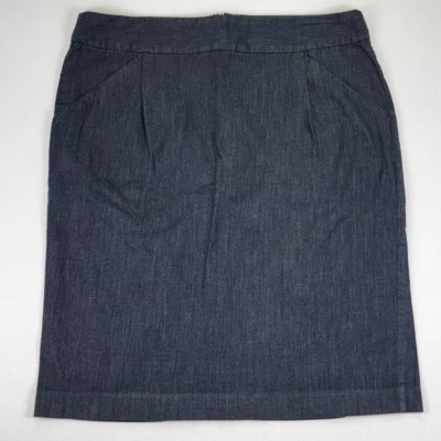 Ann Taylor Pencil Skirt Career Office Wear Pockets Dark Wash Size 8 - Image 1 of 4