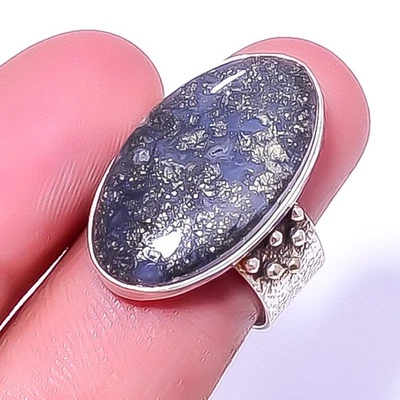 Marcasita - Anillo de plata de ley 925 hecho a mano mina Callahan s.8.5 T23 Foto 1 de 4