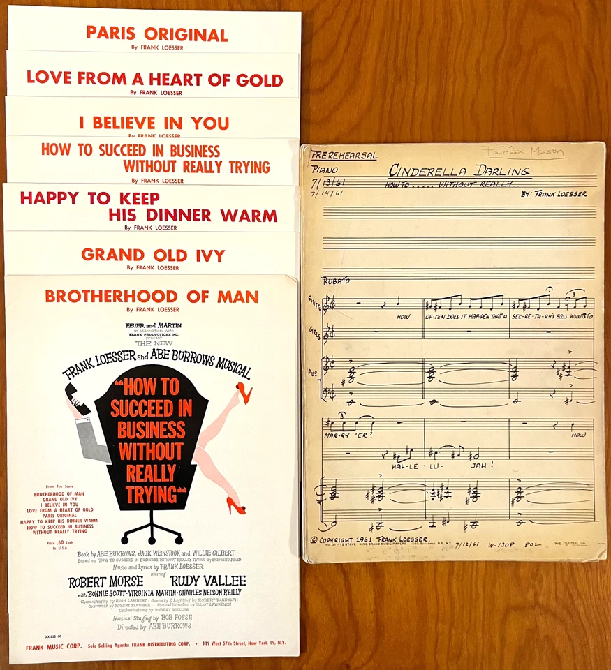 8 1961 FRANK LOESSER BROADWAY MUSICAL partituras CÓMO 2 TIENEN ÉXITO EN BIZZ SIN... Foto 1 de 1