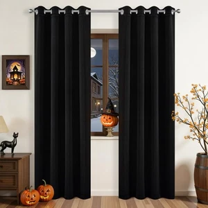 Blackout Curtains for Bedroom,Black Out Curtains 84 Inch Long,Black Curtains ... - Picture 1 of 9