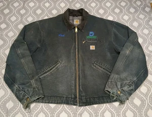 Chaqueta De Colección Carhartt J97 Negra Detroit Desteñida Grande - Imagen 1 de 10