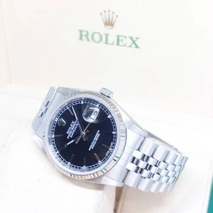 Rolex 36mm Oyster Perpetual Black Sticks Dial Datejust REF: 16234 (F Series) - Picture 1 of 4