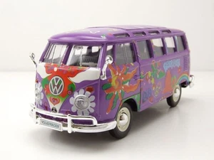 VW T1 Samba Bus Hippie Línea Lila Coche a Escala 1:25 1:24 Maisto - Imagen 1 de 9