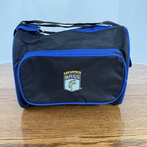 BASS Member Blue & Black Soft Side Tackle Zip Up Bag Duffel Logo Fisherman Gift - Picture 1 of 9