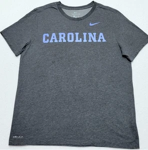 Nike Dri-Fit North Carolina Tar Heels gray cotton blend T-shirt Men's LARGE L - Picture 1 of 6