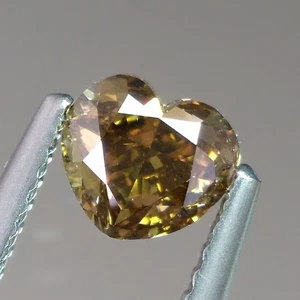 1.00cts Heart Fancy Greenish Champagne color Untreated Natural Loose Diamonds - Picture 1 of 3