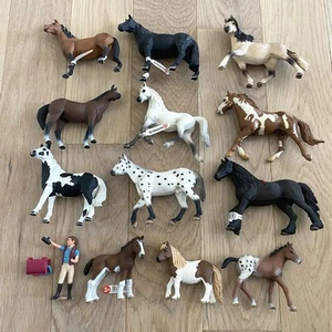 12 Piece Schleich Horse Lot & Riding Figure - Picture 1 of 9