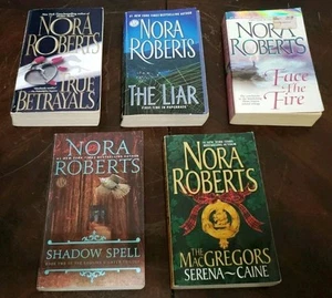 Lot Of 5 Nora Roberts Paperback Books THE MACGREGORS Face The Fire The Liar Etc - Picture 1 of 15