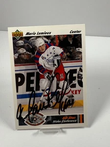 SIGNIERT - 1991-92 Upper Deck - All-Star Mario Lemieux #611 - AUTOGRAPH AUTO - Bild 1 von 2