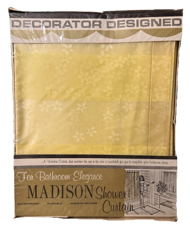 VINTAGE! NEW Old Stock Madison Shower Curtain Original Package Sealed OCT25 - Image 1 of 4