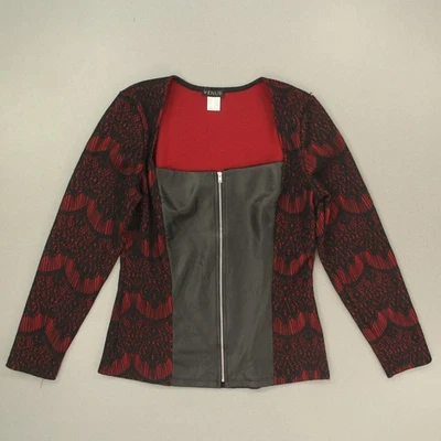 Corsé Venus Cremallera Frontal Imitación Cuero Top Talla Mediana Rojo Negro Encaje Bruja Gótico Y2K Foto 1 de 4