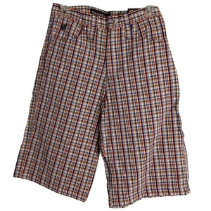 Rocawear Size 14 Shorts Boys Bermuda Original Fit Plaid Neon Embroidered NEW - Picture 1 of 11