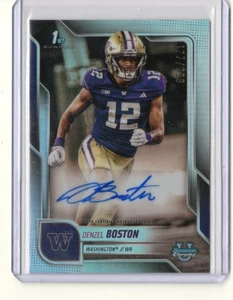 2025 Bowman Chrome U University Denzel Boston REFRACTOR AUTO RC /299 WASHINGTON - Picture 1 of 1