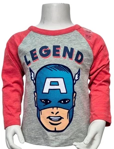 GAP Baby Boys Lovely Captain America Long Sleeve Pullover Cotton T Shirt Top - Picture 1 of 2