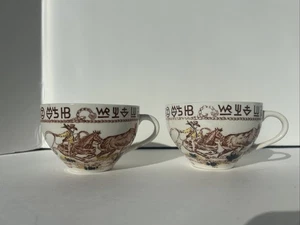 Seltene Vintage Western Cowboy Roping & Marken Teetassen (2) Made In Japan - Bild 1 von 7