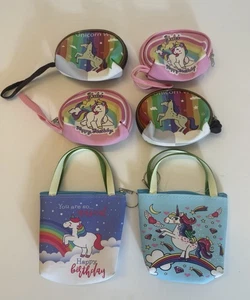 6 Unicorn Coin Bag, Keychain, Fairytale Party Favor ￼ - Picture 1 of 4