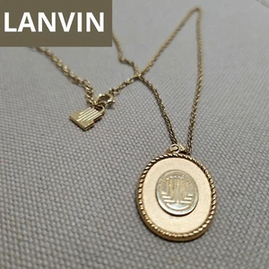 LANVIN Gold Logo Medallion Necklace - Picture 1 of 6