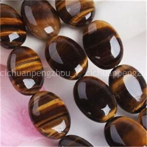 Natural 13x18mm African Roar Yellow Tiger's Eye Gemstone Oval Loose Beads 15''