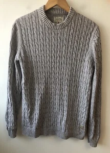 Jack & Jones Cable Knit Jumper Grey Medium Long Sleeve Used - Picture 1 of 13