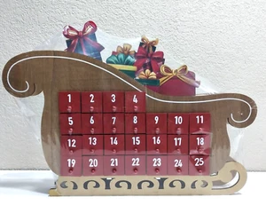 Christmas Advent Calendar Box Sleigh Ashland Drawers - Picture 1 of 4