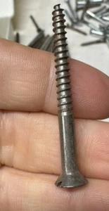 VTG Lot Of 20 Wood Screws Flat Head Slotted Steel Patina Slight Rust American 2” - Picture 1 of 6