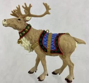 READY REINDEER 2001 Sello Recuerdo Adorno de Navidad Reno con Campana - Imagen 1 de 10