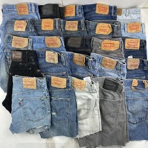 Wholesale lot of 25 Cut Off Levi's Jeans (Assorted Sizes) - Picture 1 of 17