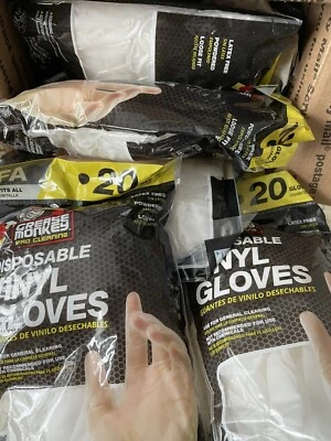 23X 20 包油脂猴子专业清洁一次性乙烯基手套-适合所有, — 第 1/4 张图片