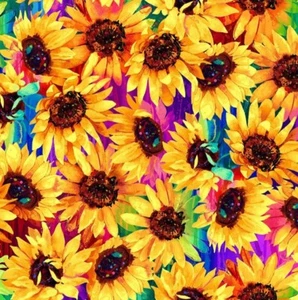Timeless Treasures Sundance Packed Sunflowers Cotton Fabric by the Yard - Picture 1 of 4