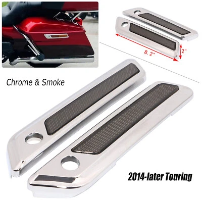 Chrome Saddle Bag Hinge Latch Covers For Harley Touring Road Street Glide 14-23 Foto 1 de 4