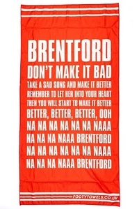 Brentford Hey Jude microfibre beach towel with towel bag - Picture 1 of 3