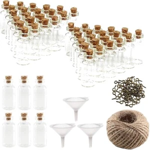 Mini Glasflaschen, 20ml, Korken, Dekoration, Hochzeit, Gewürzfläschchen - Bild 1 von 10