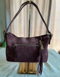 Coach Purple/Plum Suede Shoulder Bag Handbag Purse - Picture 1 of 13