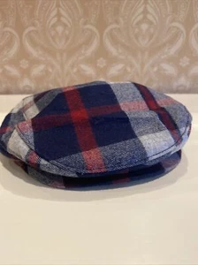 NEW Janie And Jack Baby Boy Size 12-24 Months Blue/ Red/ Gray 100% Wool Beret - Picture 1 of 5