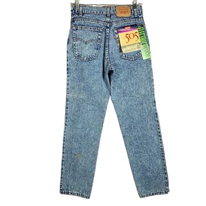 Vintage Deadstock Levis Jeans Tagged 28x30 505 Student Fit Electric Wash - Picture 1 of 19