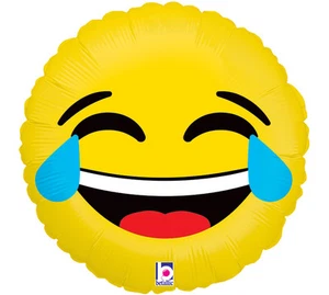 Emoji llorando risa 18" globo de lámina doble cara sonrisa feliz risa paquete de 3 - Imagen 1 de 1