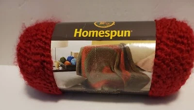 Homespun Lion Brand Acrylic/Polyester Bulky Yarn - 1 Skein Candy Apple #375  - Image 1 of 2
