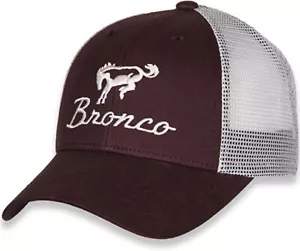 Ford Bronco Embroidered Logo Trucker Hat Car Auto Racing Cap Brown Mesh Back - Picture 1 of 2