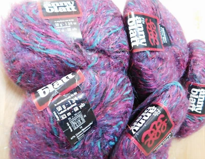 50gr. Baile * Broadway * por Anny Blatt Diseñador Mohair Chenille Hilo Borgoña Foto 1 de 4