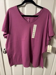 St. John's Bay Women's 3X NWT White Short Sleeve "Essential Tee" T-shirt - Picture 1 of 6